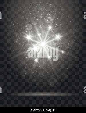 Bright shining star isolated over transparent background. Vector illustration Stock Vector