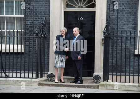 Bejamin Netanyahu visti to Downing Street Stock Photo