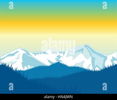 Dawning in mountain Stock Vector