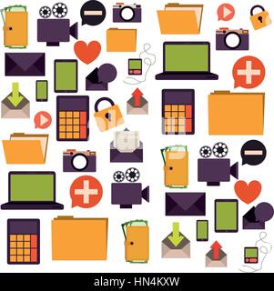 Office icons set icon vector illustration graphic design Stock Vector