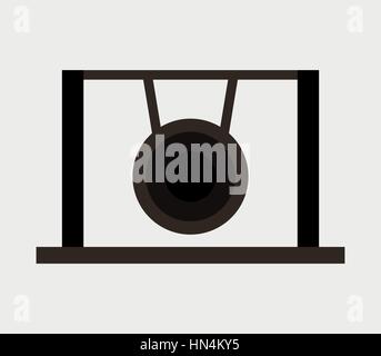 Gong icon illustrated in vector on white background Stock Vector