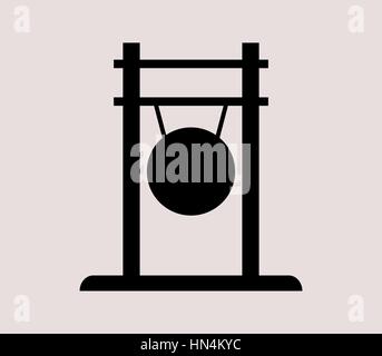 Gong icon illustrated in vector on white background Stock Vector