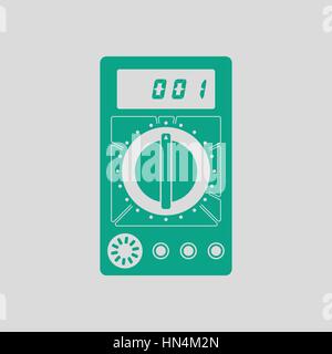 Multimeter icon. Gray background with green. Vector illustration. Stock Vector