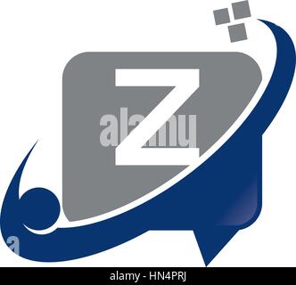 Technology Share Communication Initial Z Stock Vector