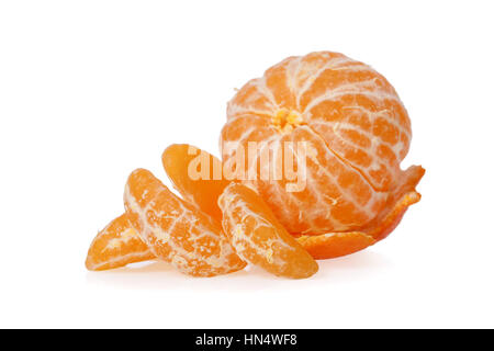 Peeled Clementine isolated on white background Stock Photo