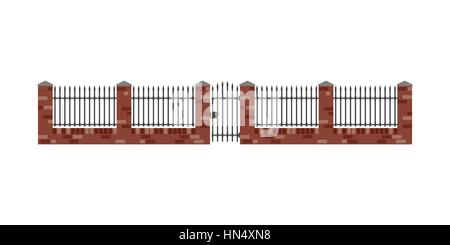 Brick fence Stock Vector