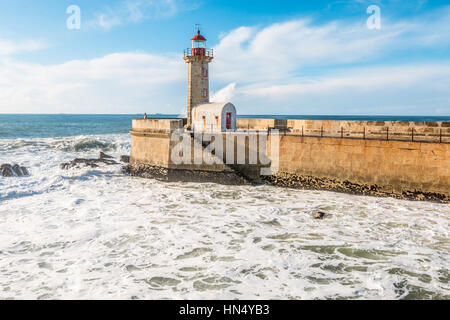 Lighthouse in Porto Portugal Stock Photo