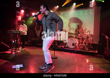 London, UK. 07th Feb, 2017. British singer Zak Abel performs on stage at London Scala. He has released two extended plays, entitled Joker presents Zak Abel and One Hand in the Future. Credit: Alberto Pezzali/Pacific Press/Alamy Live News