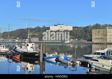 Waterford Harbour on a cold winters morning in February. Stock Photo