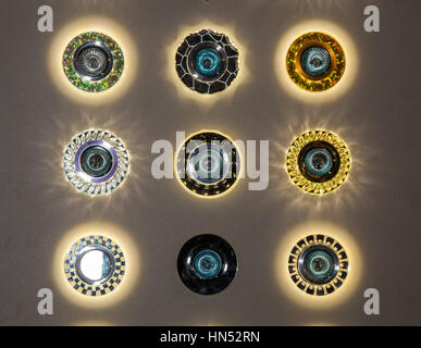 Group of different pot ceiling lights Stock Photo