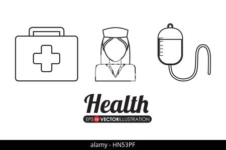 medical care related icons image vector illustration design Stock Vector