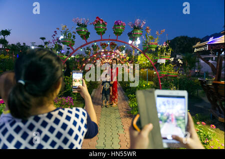 Myanmar (ex Birmanie). Kayin State (Karen State). Around Hpa An. Floral Park Stock Photo