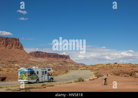 RV along highway 95 in the southwest of the USA Stock Photo