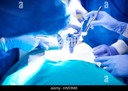 Close up of doctors using work tools Stock Photo