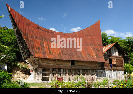 Indonesia, North Sumatra, Batak house on the Samosir island Stock Photo