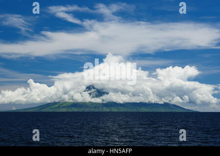 Volcanos form Indonesia. Gunung Api volcano no the Flores sea. Sumbawa, Nusa tenggara. Stock Photo