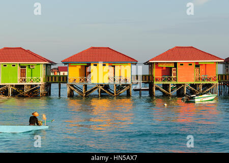 A remote Derawan islands located in  Sangalaki archipelag on the East Kalimantan. The are rich coral reefs, turtles and scholing fish. Indonesia Stock Photo