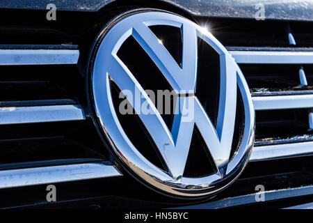 Indianapolis - Circa February 2017: Volkswagen Cars and SUV Dealership. VW is Among the World's Largest Car Manufacturers VI Stock Photo