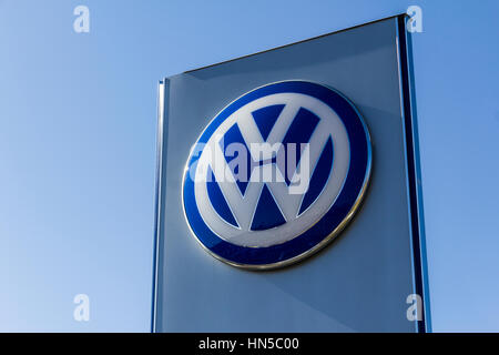 Indianapolis - Circa February 2017: Volkswagen Cars and SUV Dealership. VW is Among the World's Largest Car Manufacturers V Stock Photo