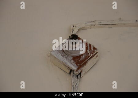 Wood Bulb/Lighting Holder (Stand) with wires Stock Photo
