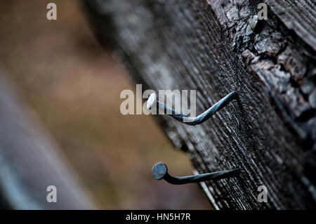 Bent Nails Stock Photo