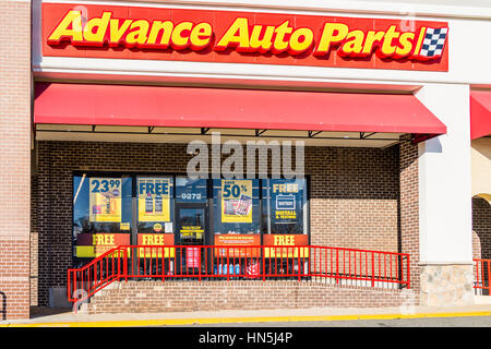 Springfield, USA - December 20, 2016: Advance auto parts store facade with customers Stock Photo