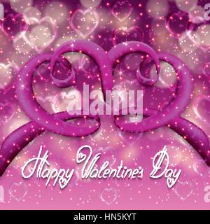 Festive background with hearts, bokeh Stock Vector