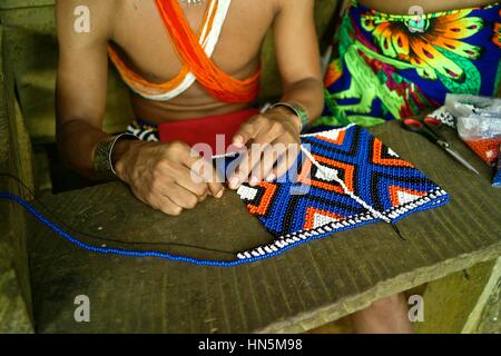 Embera communities are scattered in this border wilderness, largely protected in national parks, including 318,000 acre Chagres National Park and adjo Stock Photo