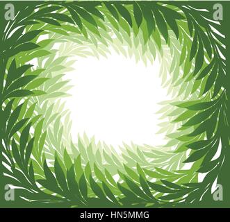Green leaves frame isolated on white. EPS 10 Stock Vector Image & Art ...