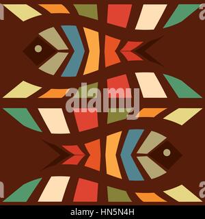 Fish mosaic seamless pattern Stock Vector