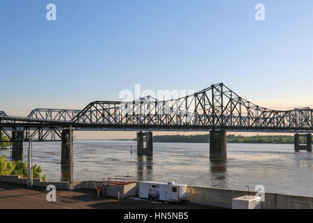 Mississippi River Bridge at Vicksburg, MS Stock Photo