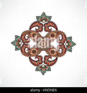 Tracery of mandalas for textile. Arabic ornament background Oriental mandala ethnic amulet Abstact floral geometric pattern Geometric circle element f Stock Vector