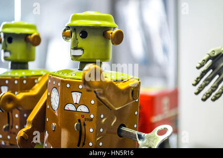 Toy robot at Prague Toy Musuem Stock Photo