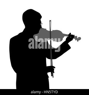 Male violinist isolated on white background. EPS file available. Stock Vector