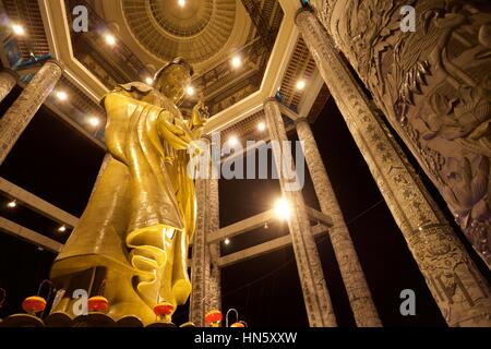 Guanyin (Kuan-Yin, Avalokiteshvara) bodhisattva statue in Kek Lok Si temple during Chinese New Year celebration in Penang Stock Photo