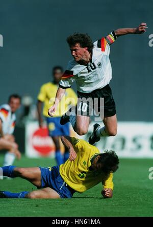 LOTHAR MATTHAUS & DUNGA GERMANY V BRAZIL 29 June 1993 Stock Photo