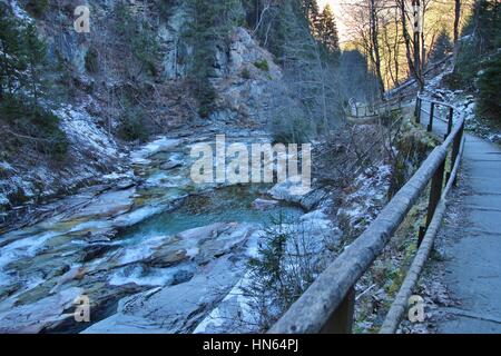 The waterfall trail in Bad Gastein in winter. Austria, Salzburger Land, Europe. Stock Photo