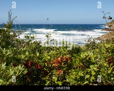 Cap Corse, France: coastal landscape and beaches of Cap Corse Stock Photo