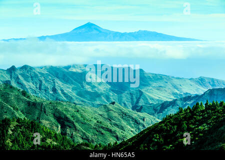view across to mt tiede, La Gomera, Canary Islands Stock Photo
