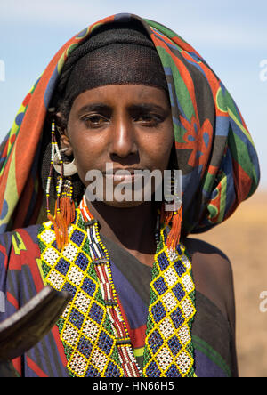 Portrait of an issa tribe woman with a beaded bracelet, Afar Region ...