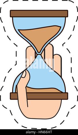hourglass in the hand icon image Stock Vector