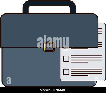 suitcase with document related icon Stock Vector