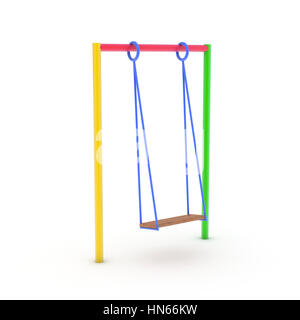 swings for children on a white background Stock Photo