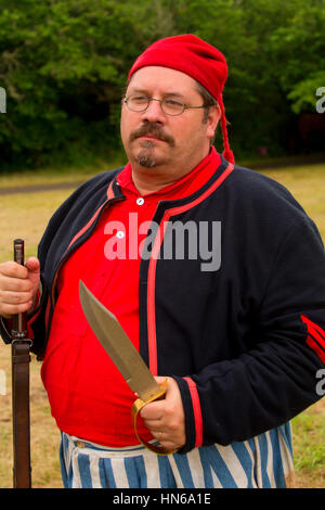 Confederate soldier, Civil War Reenactment, Willamette Mission State Park, Oregon Stock Photo