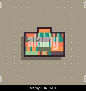 Icon of public commemorative medal. Award for day of defenders of fatherland for his merits to the homeland. Modern colorful flat style. Army force re Stock Vector