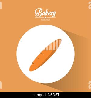 bakery baguette natural always fresh Stock Vector