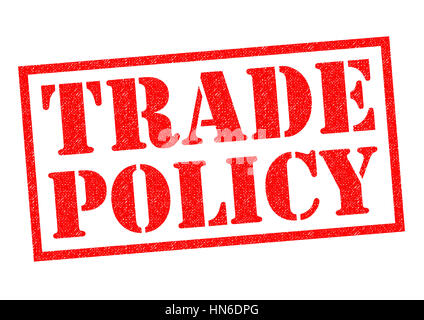 TRADE POLICY red Rubber Stamp over a white background. Stock Photo