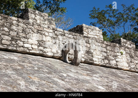Ball court at Coba Mayan ruins. Ancient Mayan civilization, Yucatan Peninsula, Mexican state of Quintana Roo, Mexico Stock Photo