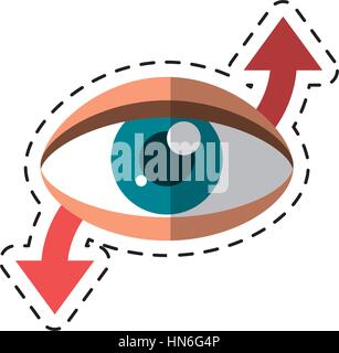 eye virtual reality 360 degree cut line Stock Vector