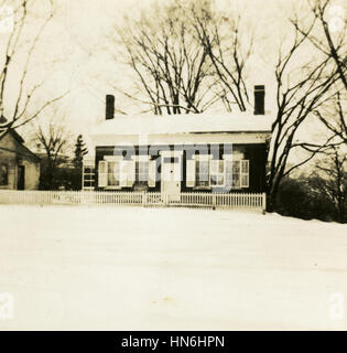 Vintage January 1949 photograph, the birthplace of Thomas Alva Edison in Milan, Ohio. Stock Photo